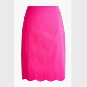 J.Crew Pink Scallop Edge Pencil Skirt
